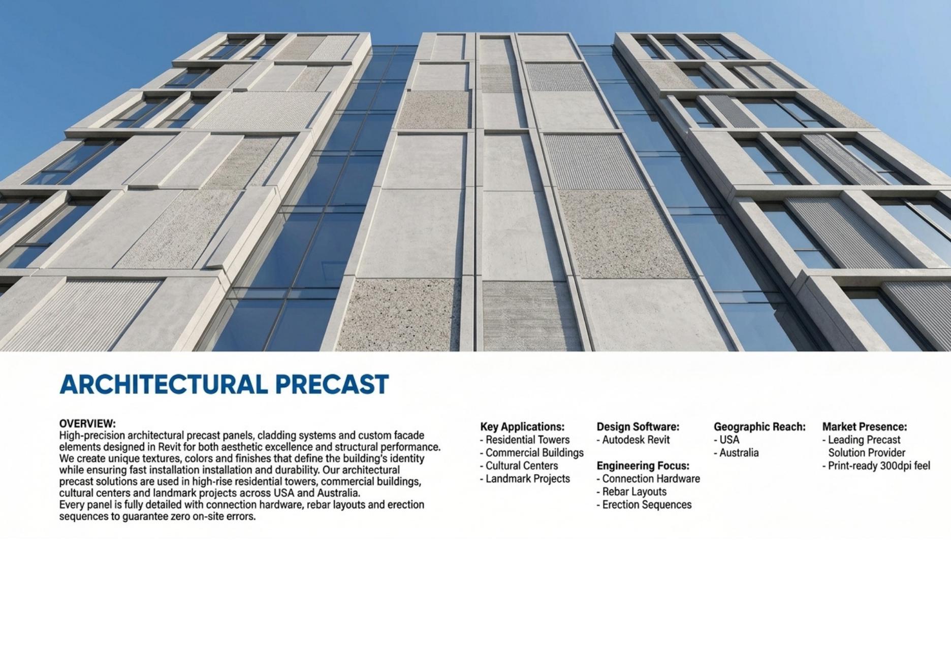 Architectural precast facade systems