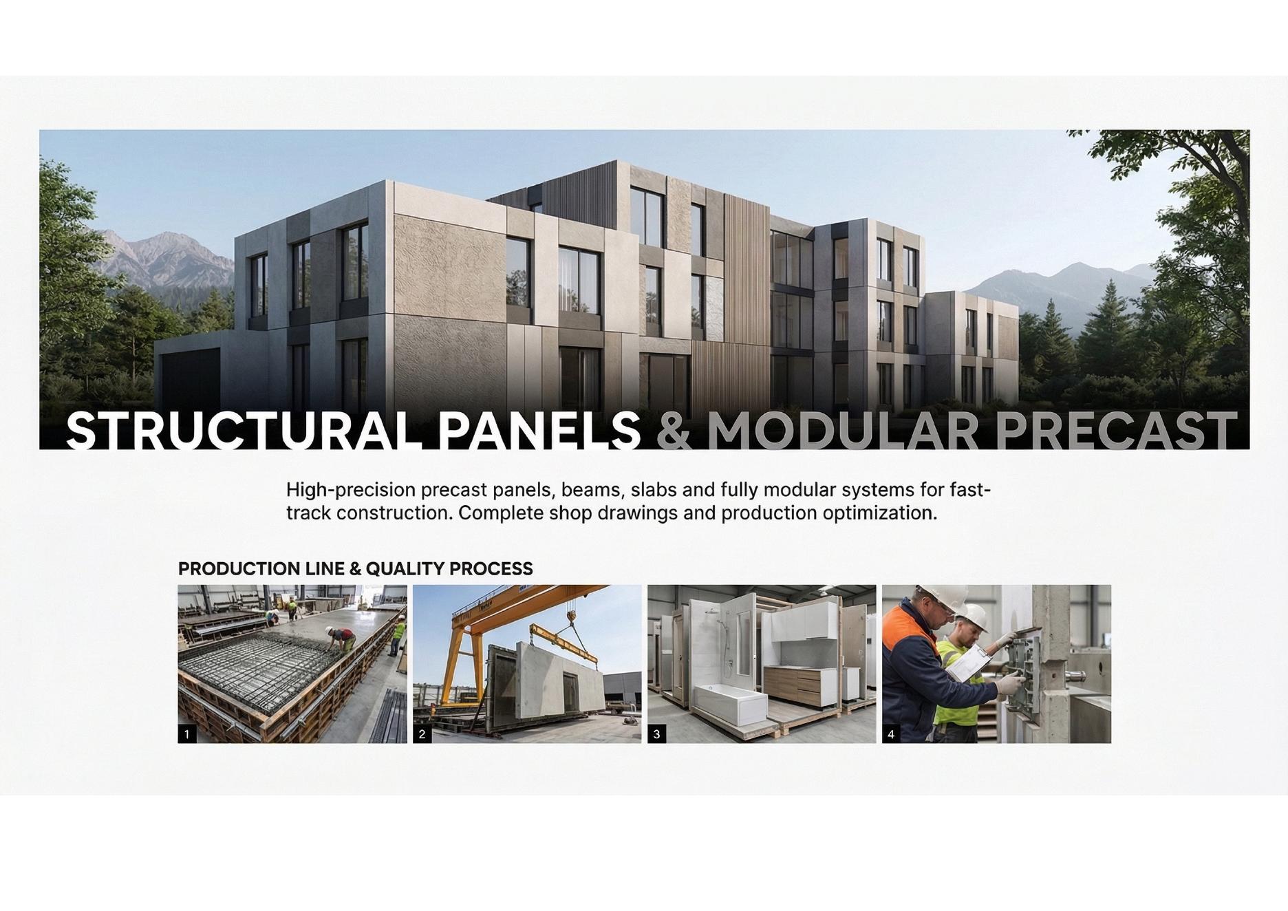 Structural panels and modular precast